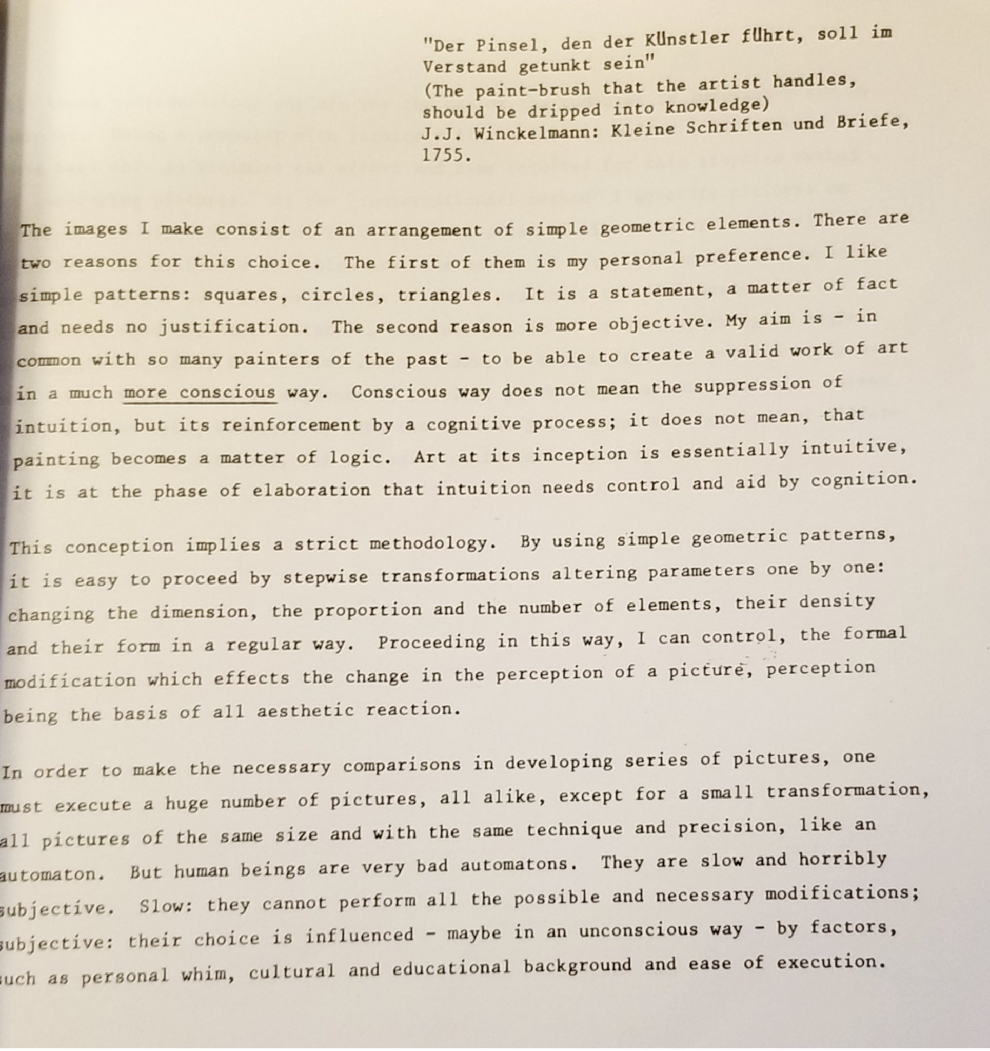 'Vera Molnar Statement'