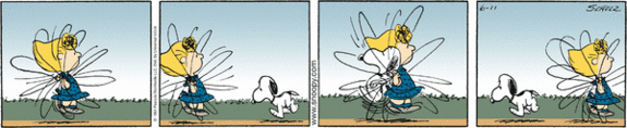 Peanuts comic illustrating a relationship to time