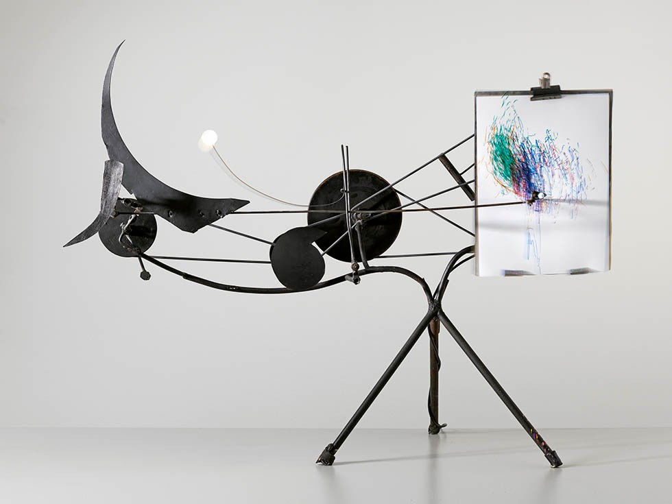 Jean Tinguely Meta-Matic drawing machine producing a drawing