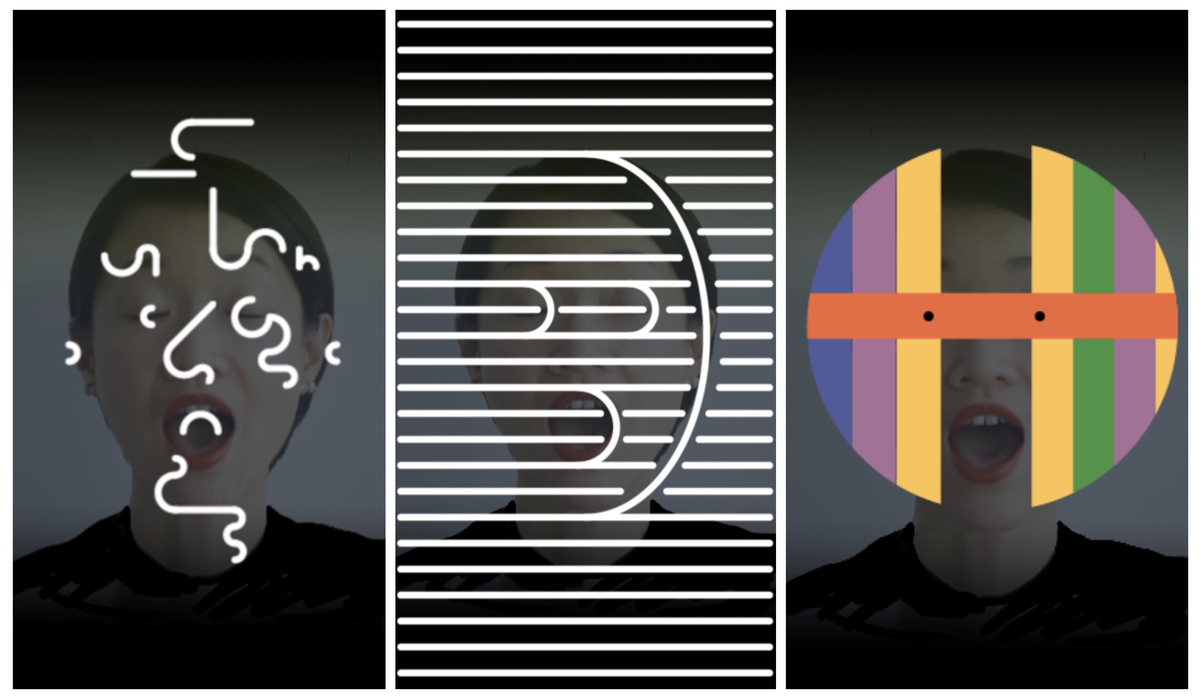 Interactive graphic masks from Mas Que la Cara